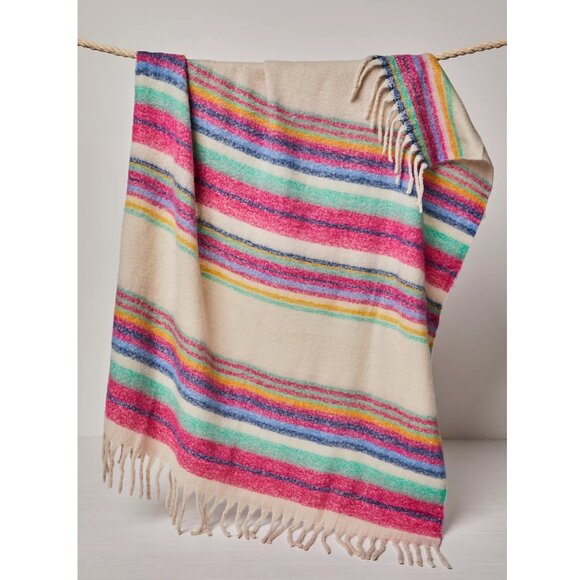Free People Skye Stripe Fringe Throw 50"x 60" - Picture 1 of 5